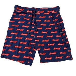 Saxx Sleep Shorts Budweiser Logo Blue Red Size Medium